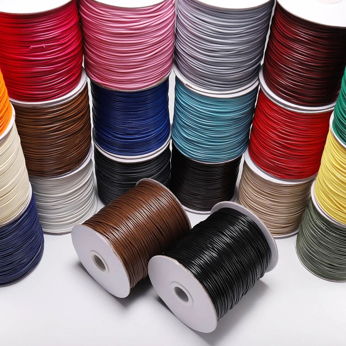 Korean Waxed Cotton Cord For Jewelry Making DIY Bracelet Necklace Rope String 0.8 Mm (10 M) coffee