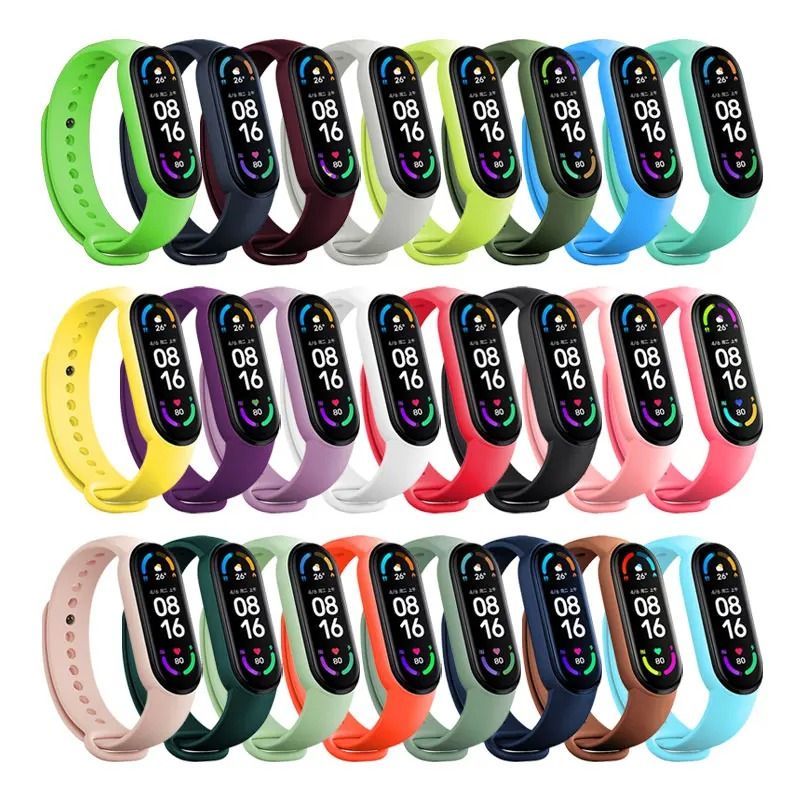 Silicone Sport Watch Band lime mi Band 7