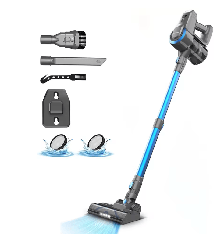 Cordless Upright Vacuum Cleaner Ultra Lightweight Stick For Carpet Hard Floor And Pet Hair blue