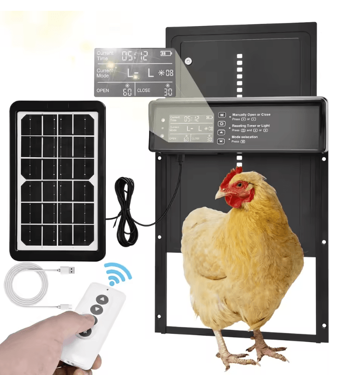 SolarGuard Automatic Chicken Coop Door With Timer And Light Sensor solar Chicken Door