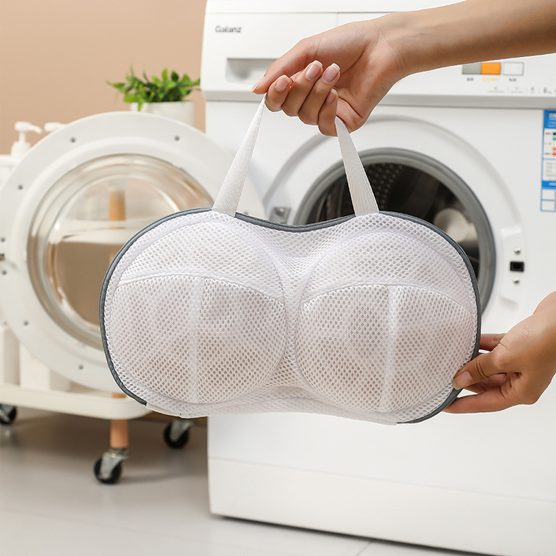 1PC Bra Laundry Bag, Special Bra Cover For Washing Machine Anti Deformation Underwear Washing Bag For Delicate Lingerie blue Skeleton