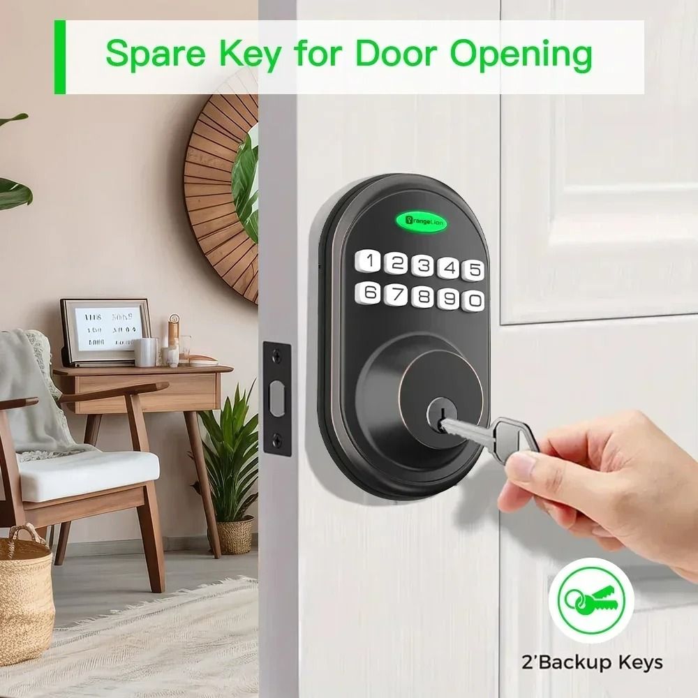 Keyless Entry Deadbolt With Keypad One Touch Lock And Auto Lock black