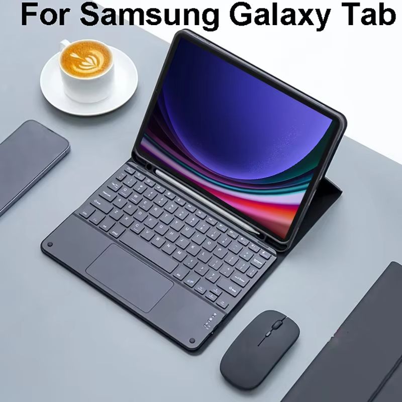 Magic Keyboard Case For Samsung Galaxy Tablets Compatible With Tab A9 Plus, S8, S9, S7, A8, S6 Lite black D Backlit tab A7 Lite 8.7inch