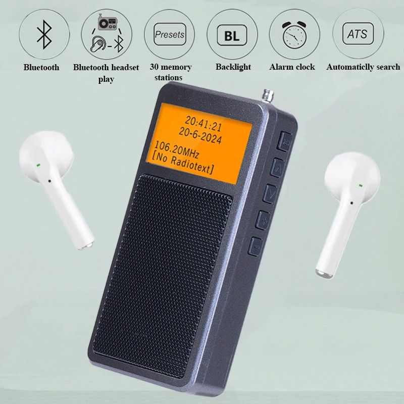 Mini Portable Bluetooth Radio With DSP FM Stereo And Alarm Clock Function Mini Portable Bluetooth Radio With DSP FM Stereo And Alarm Clock Function