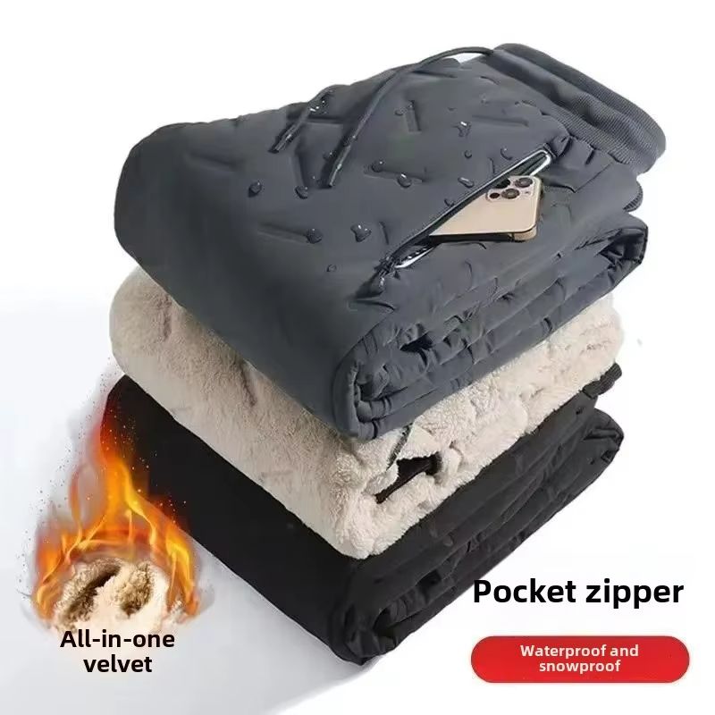 Men's Thermal Fleece Lined Sweatpants Winter Warmth, Casual Comfort, Plus Size Fit black two Layers Of Ankle tie xl 52.50 Kg 65.00 Kg