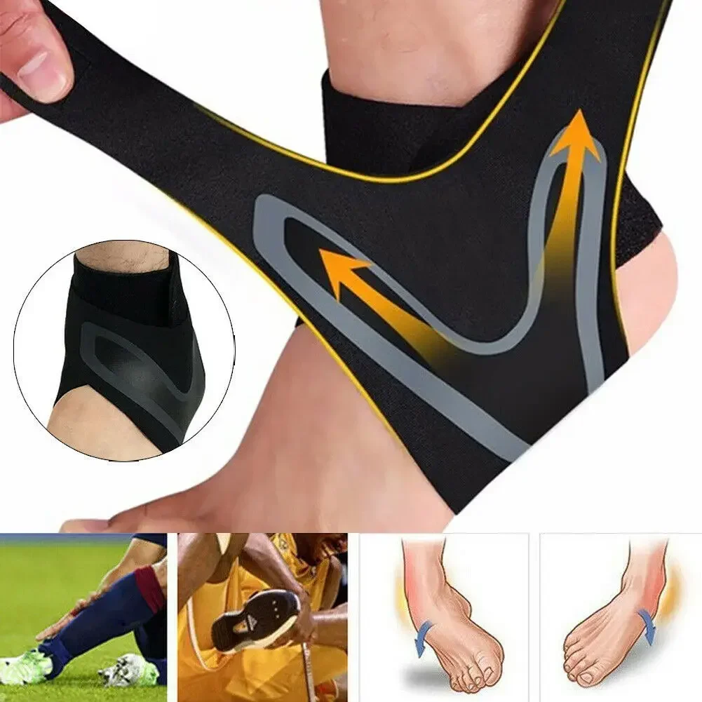 Elastic Plantar Fasciitis Pain Relief, Ankle Brace Support Compression Sleeve, Protective Wrap Sports Socks For Foot black right l