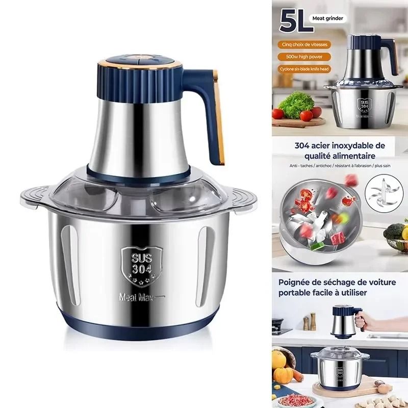Electric Meat Grinder And Food Chopper With 5L Stainless Steel Bowl eu Plug d 1