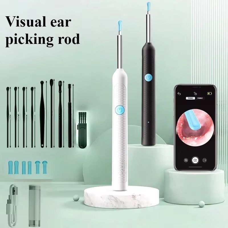Smart Visual Ear Sticks Otoscope Mini Camera Ear Wax Removal & Health Care Tool y38 White 1pcs