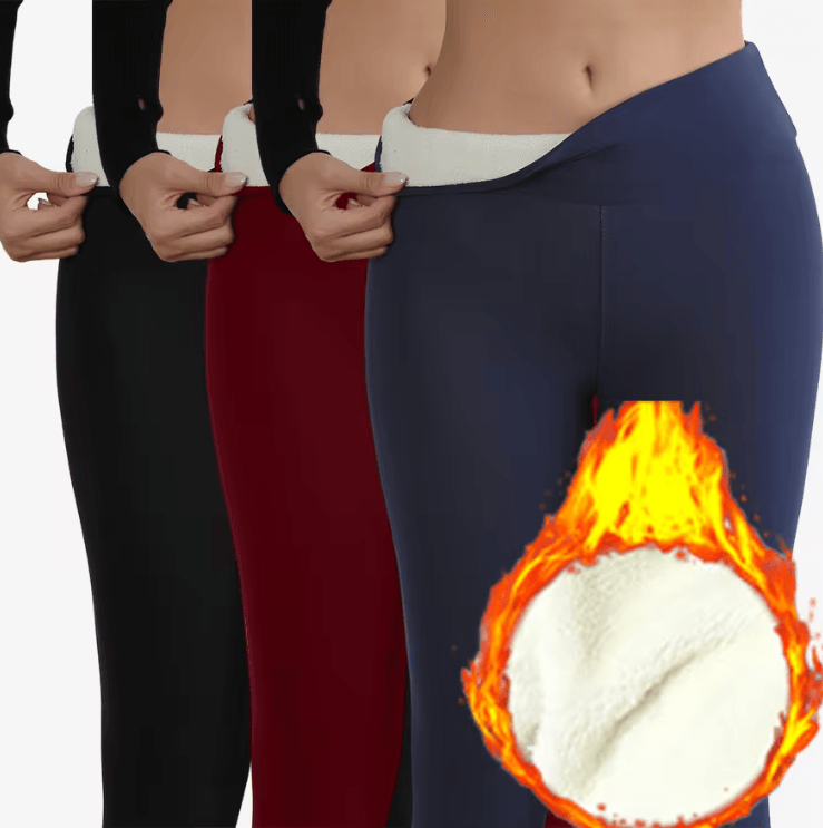 Womens Winter Warm Leggings High Waist Velvet Lined Stretch Pants xxl blue