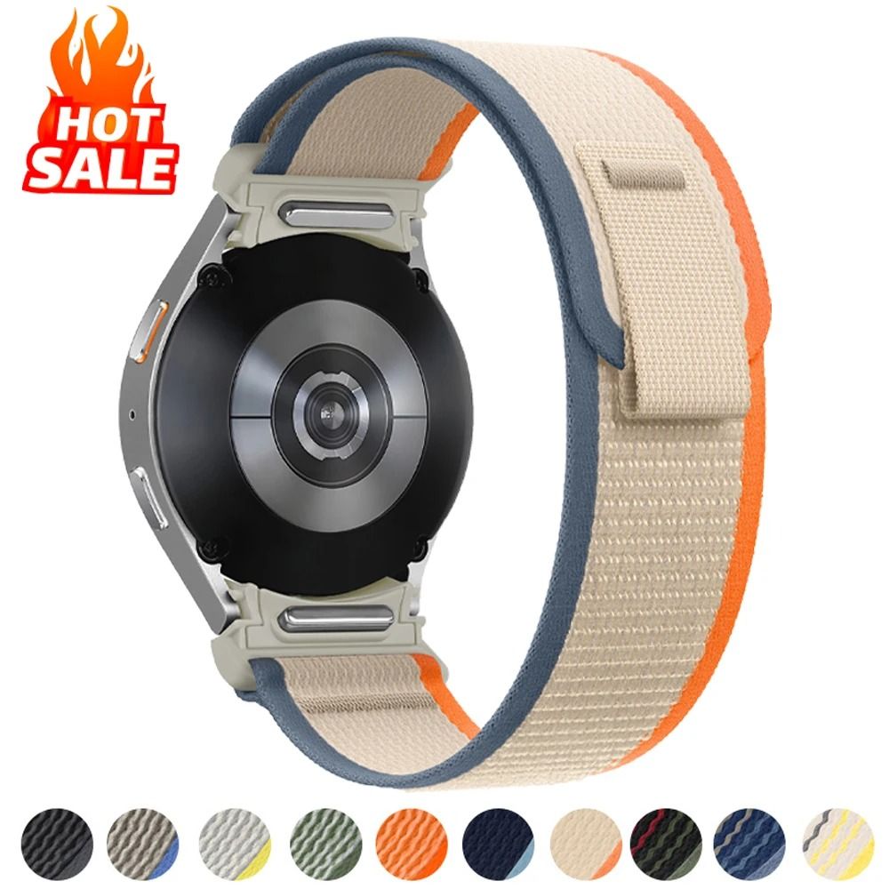 Trail Loop Nylon Band For Samsung Galaxy Watch 7 6 5 4 And Watch 6 Classic galaxy Watch 4 44mm gray green