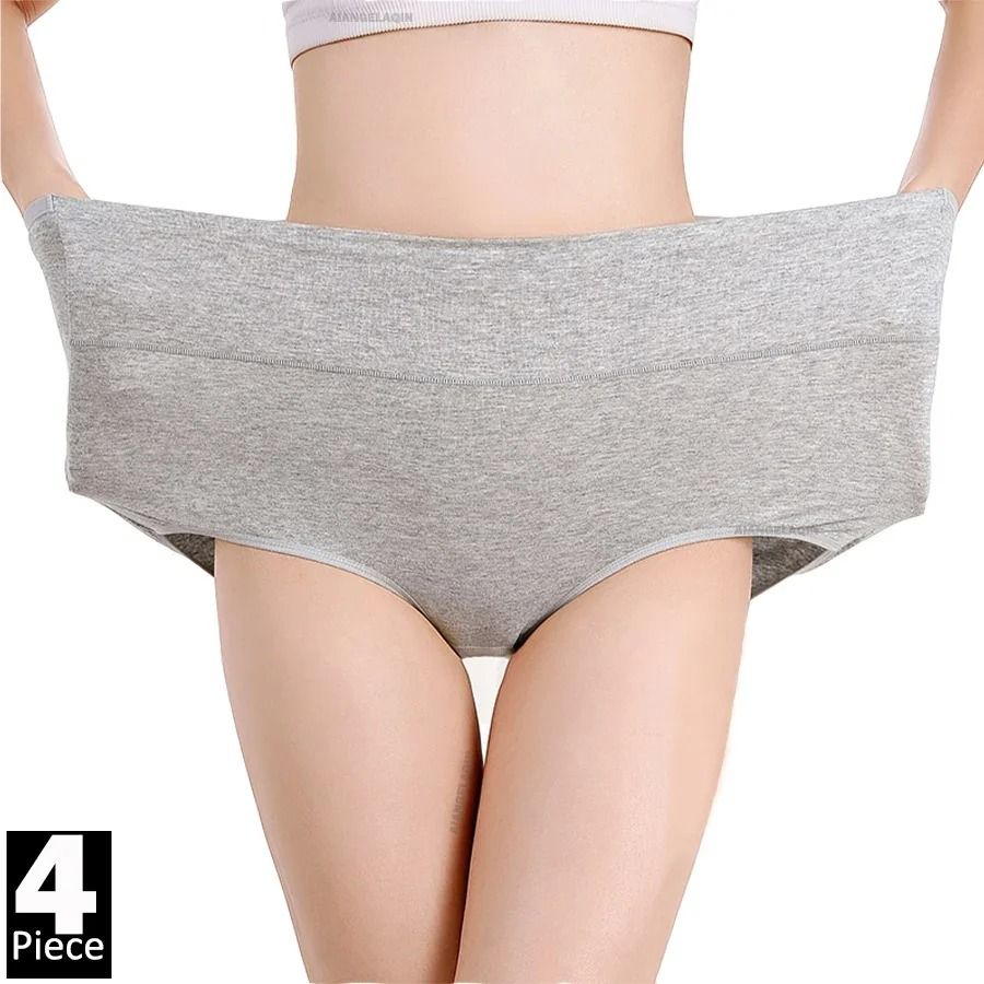 4 Pack High Waist Cotton Panties For Women Slimming, Comfortable, And Breathable 2xl set 5