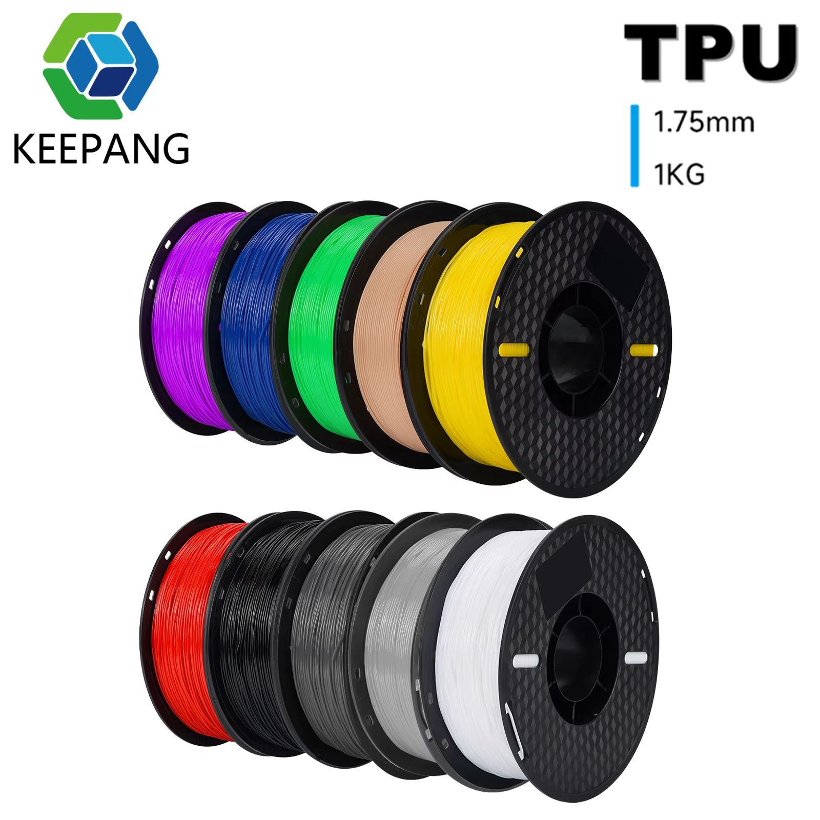Premium TPU 3D Printer Filament 1.75mm Flexible 95A, High Accuracy 1KG Spool For FDM Printing tpu 3kg Red