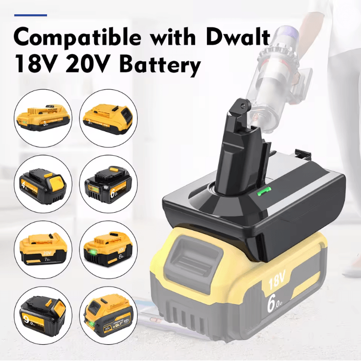Battery Adapter For Makita Dewalt Milwaukee 18V To Dyson V6 V7 V8 Vacuum Cleaners for Makita To V6