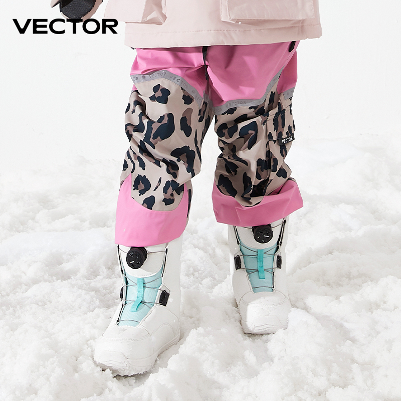 VECTOR Children Winter Ski Pants, Outdoor Warm Waterproof Snow Trousers, Windproof Snowboarding Pants For Girls pants 7 140