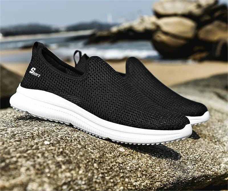 Mens Breathable Mesh Sneakers Lightweight Casual Outdoor Walking Shoes dark Grey 12