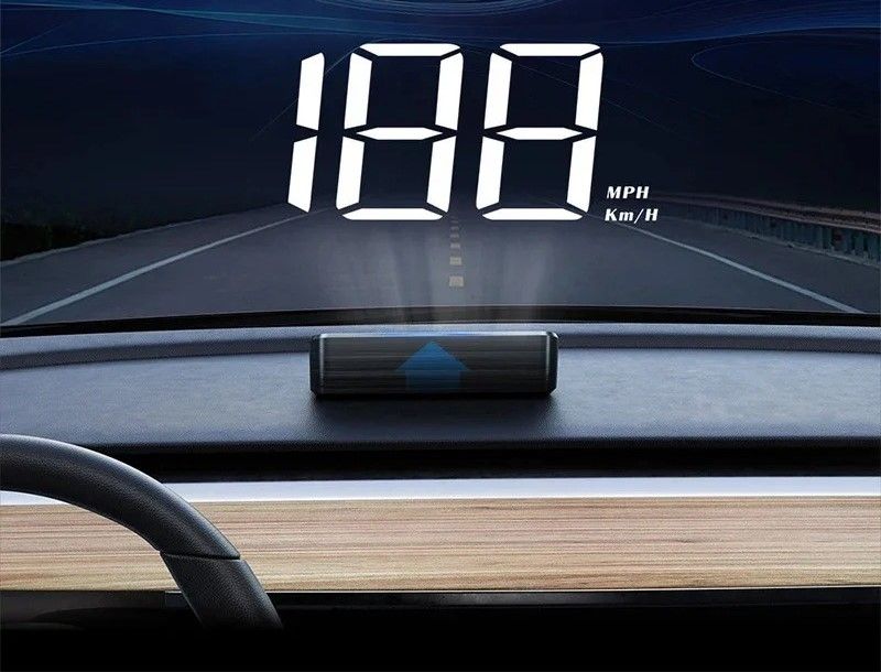 Windshield HUD Speedometer Display For Cars And Trucks white Mph