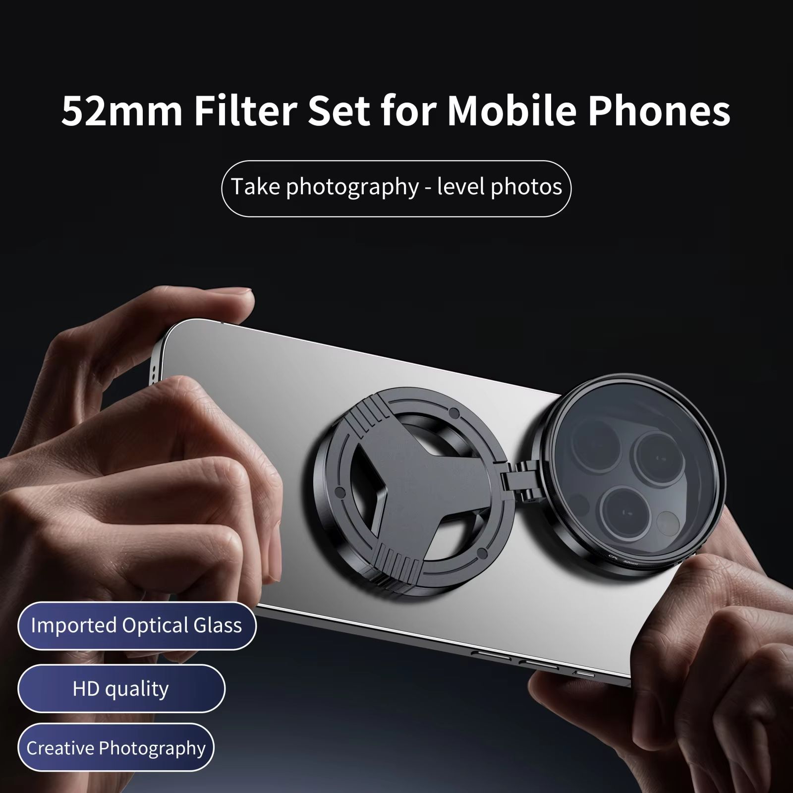 52mm CPL Polarizer Filter With Magnetic Holder Smartphone Camera Lens Filter For IPhone & Android Vlogging 52mm CPL Polarizer Filter With Magnetic Holder Smartphone Camera Lens Filter For IPhone & Android Vlogging