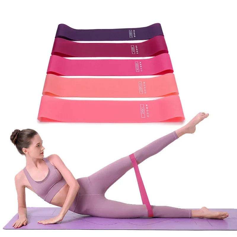 Portable Fitness Workout Equipment Rubber Resistance Bands For Yoga Gym Elastic Gum Strength Pilates CrossFit Women grape Purple
