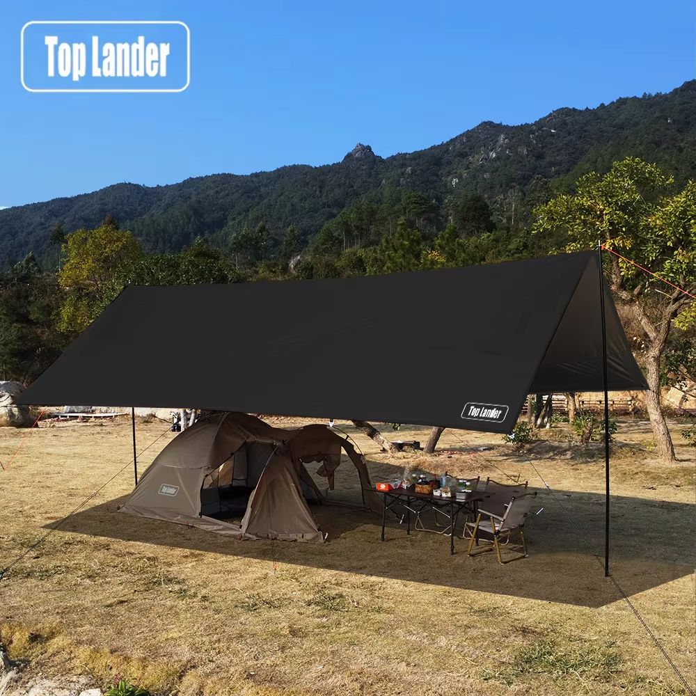 Oxford OmniShield 13 Ft 1 In X 19 Ft 8 In. Waterproof Tarp Large Sun Shelter And Camping Canopy bk With 9 Ft 2 In Pole