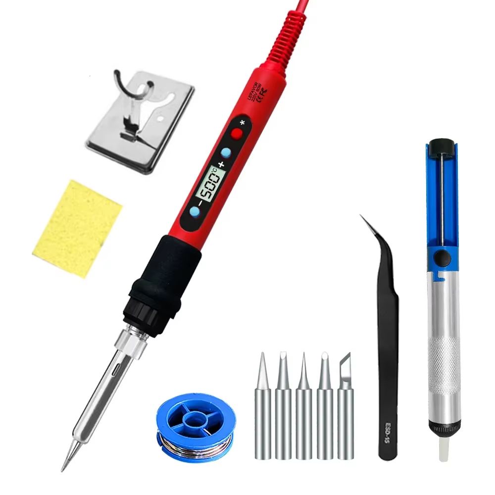 PrecisionPro 80 W Digital LCD Soldering Iron Kit Adjustable Heat For Electronics & DIY 120w set4 110v Us Plug