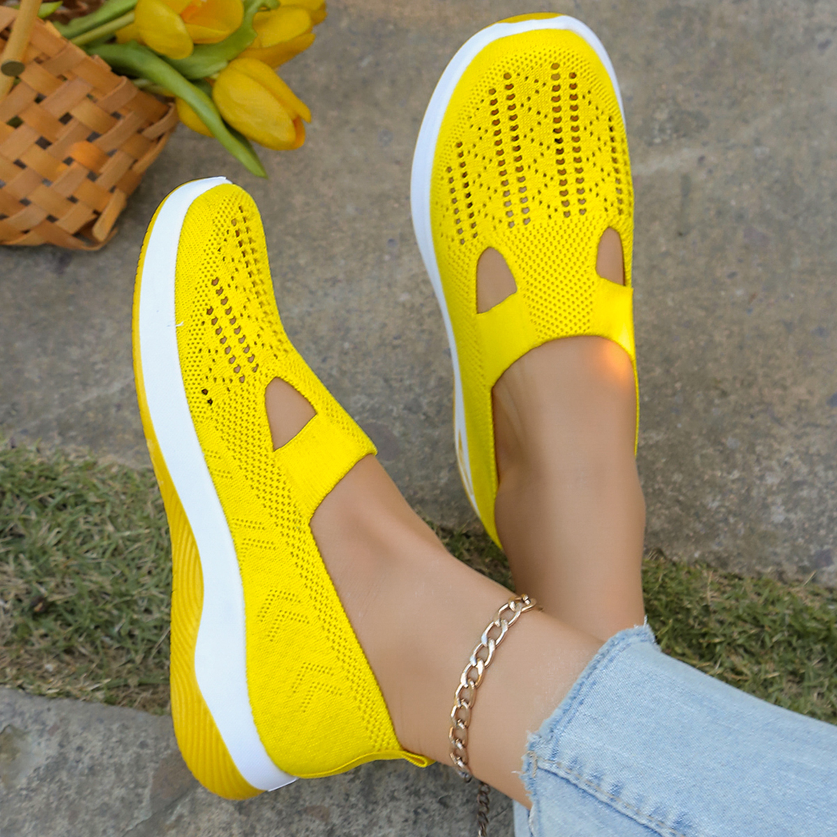Womens Casual Shoes, Womens Shoes, Solid Color Breathable Sports Shoes, Lightweight Soft Soled Walking Shoes, Low Top denim Blue 35