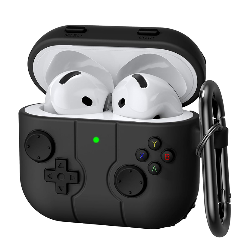 Cute Cartoon 3D Gamepad Silicone Shockproof Earphone Case For Airpods 4, Cover For Airpods 1 2 3 Airpods Pro 2 black for Airpods Pro