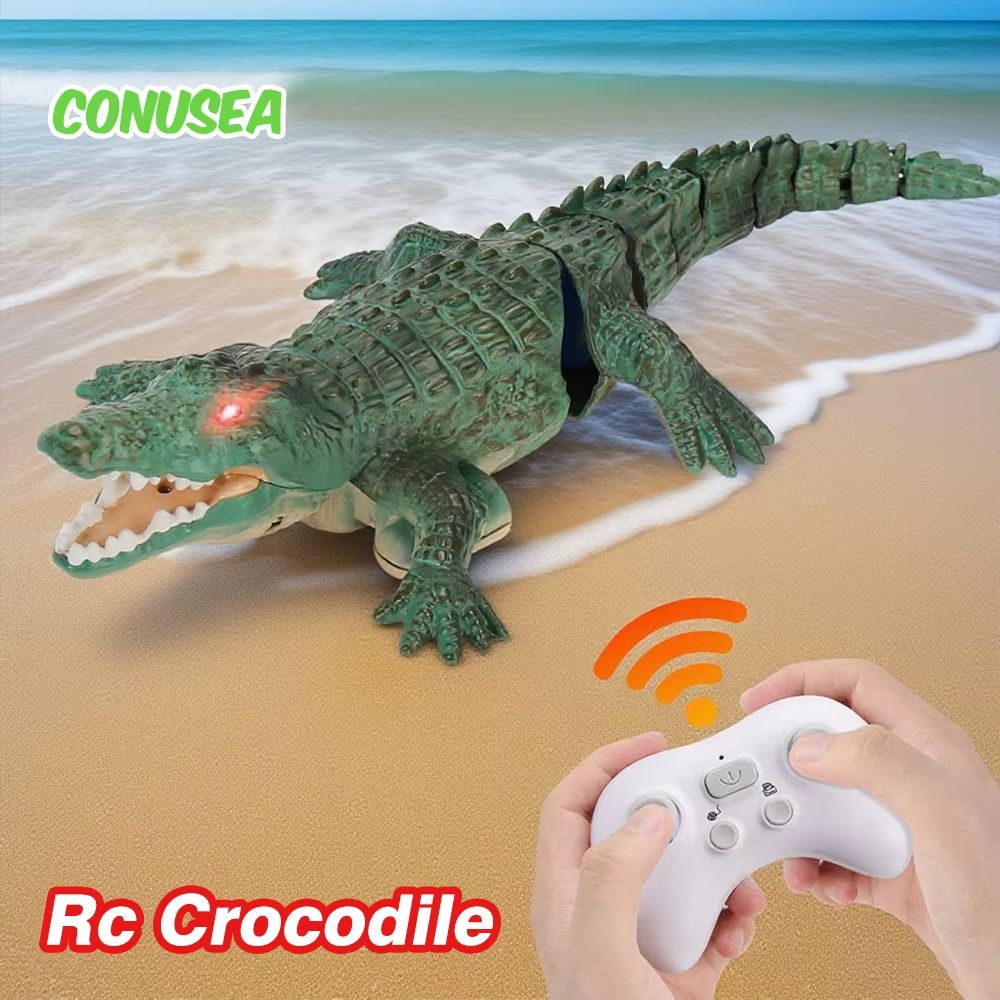 Remote Control Crocodile Head Electric Boat For Pool And Pond yellow