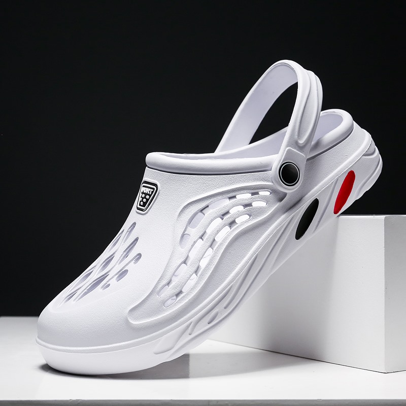 Light EVA Summer Men Sandals, Casual Hole Shoes, Outdoor Garden Clogs, Beach Slippers For Men & Women red 39