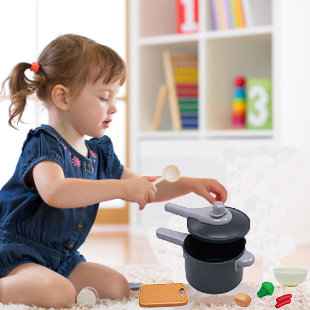 Kids Kitchen Toys Play Set Kitchen Accessories Kit With Play Pots, Pans & Pretend Food For Toddlers, Ideal Cook 69pcs pink