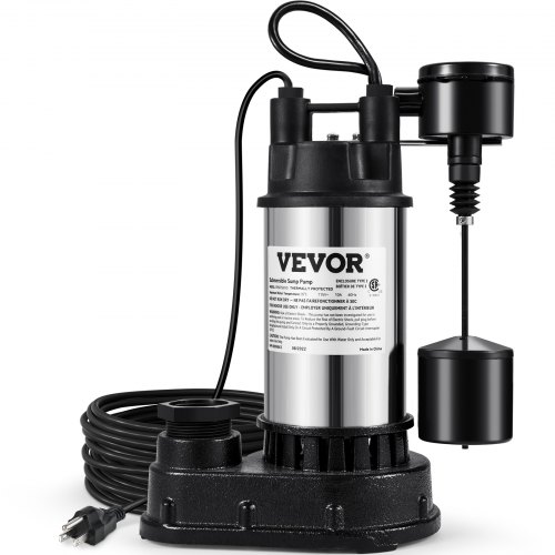1.5 HP 6000 GPH Submersible Water Pump With Vertical Float Switch, Heavy Duty Basement Sump Pump For Flooding Areas 1.5 HP 6000 GPH Submersible Water Pump With Vertical Float Switch, Heavy Duty Basement Sump Pump For Flooding Areas