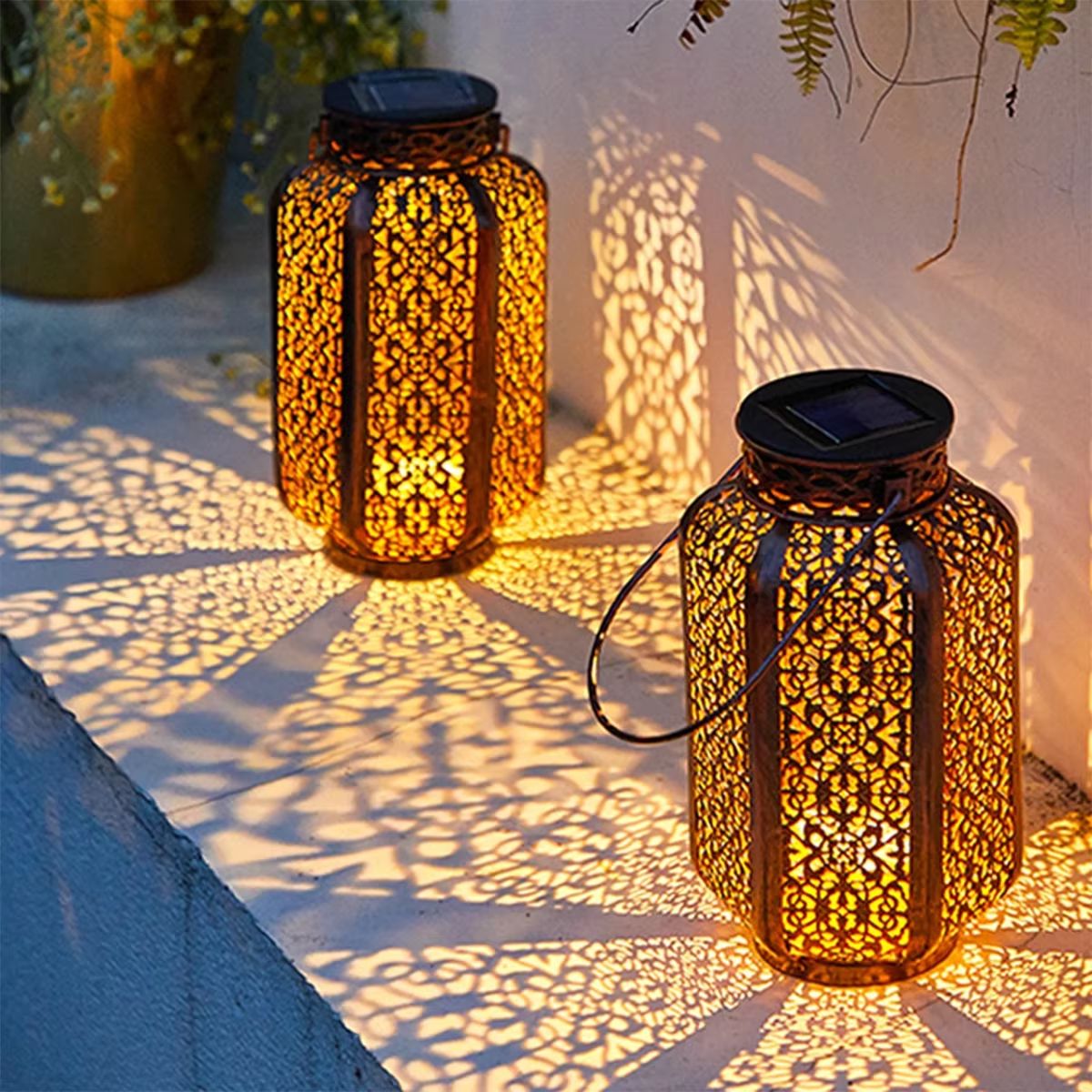 Retro Solar Hanging Lantern Vintage Metal LED Outdoor Light For Garden, Pathway, And Patio Decor Retro Solar Hanging Lantern Vintage Metal LED Outdoor Light For Garden, Pathway, And Patio Decor
