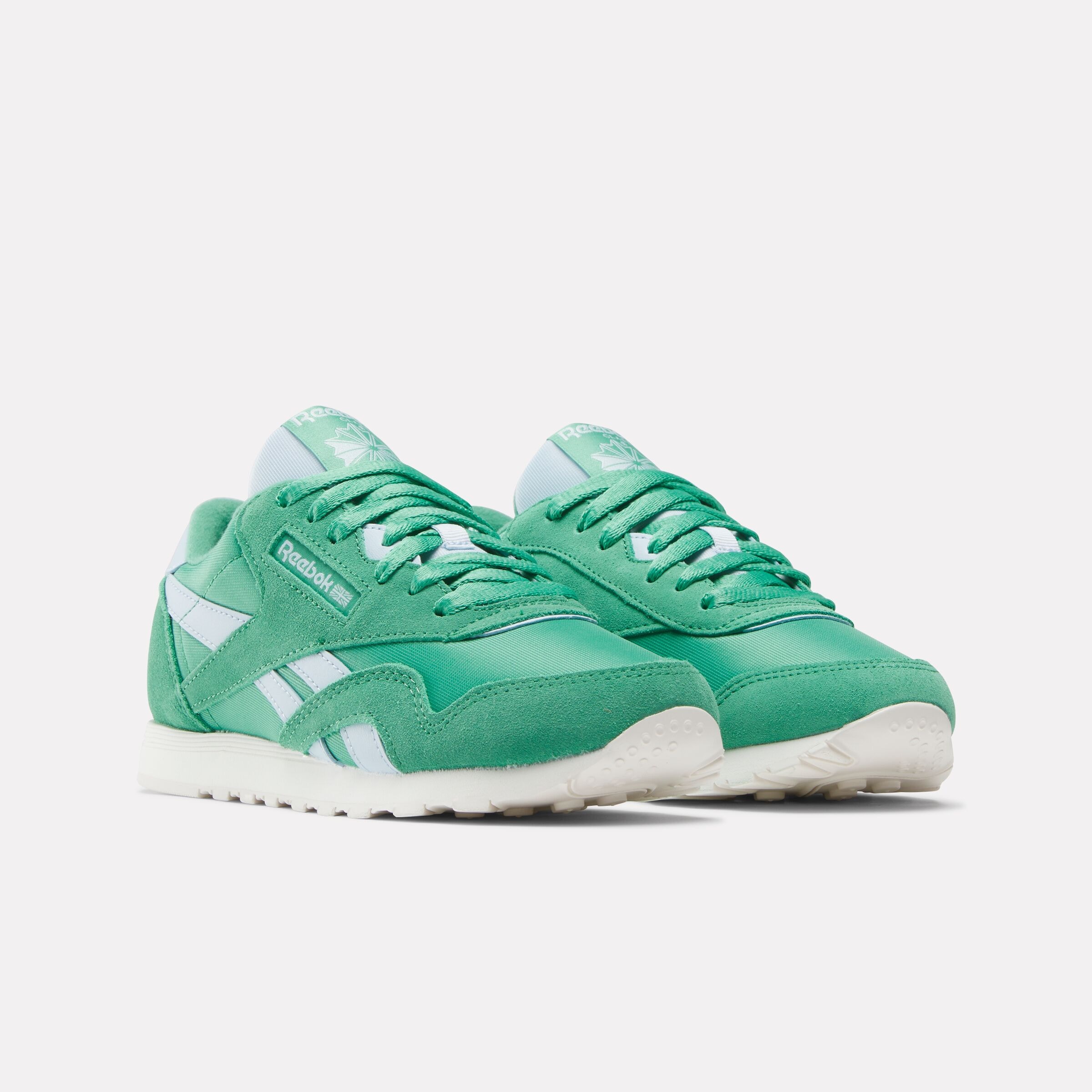 Sneaker REEBOK CLASSIC "CLASSIC NYLON", Damen, Gr. 42, upgrade grün, upgrade grün, glass blau, Leder, Synthetik, Textil, Schuhe Sneaker