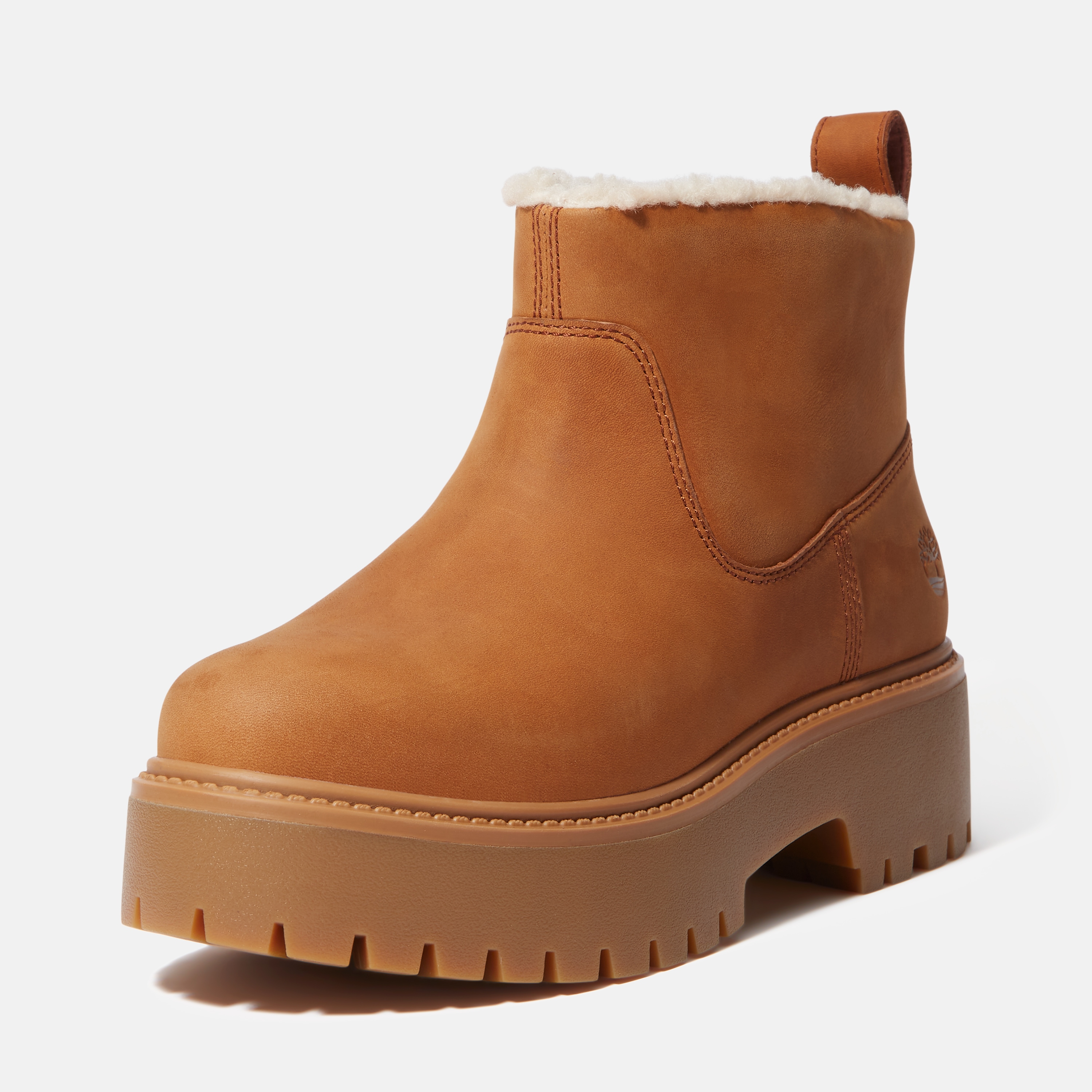 Chelseaboots TIMBERLAND "STONE STREETMID WARM LINED BOOT", Damen, Gr. 39, rust nubuck, Leder, Schuhe Chelseaboots, Winterstiefel, Winterschuhe, Stiefelette, gefüttert