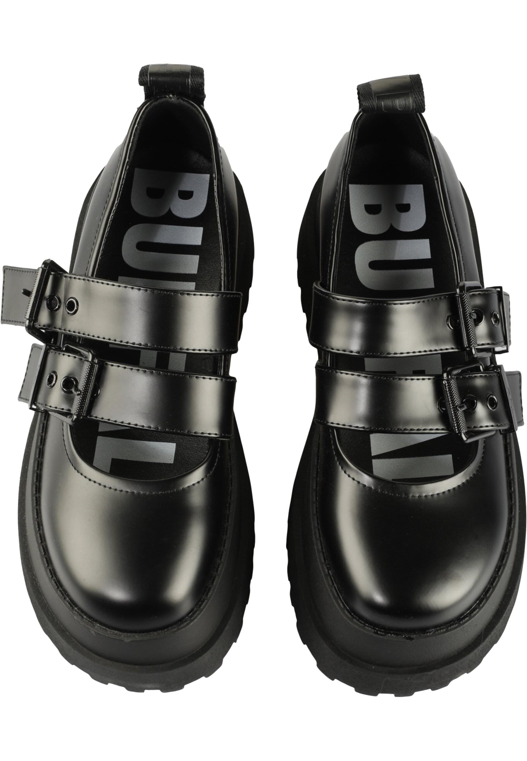 Trainingsschuh BUFFALO "Buffalo PLUTO MARY", Damen, Gr. 42, schwarz, Polyurethan, unifarben, Schuhe