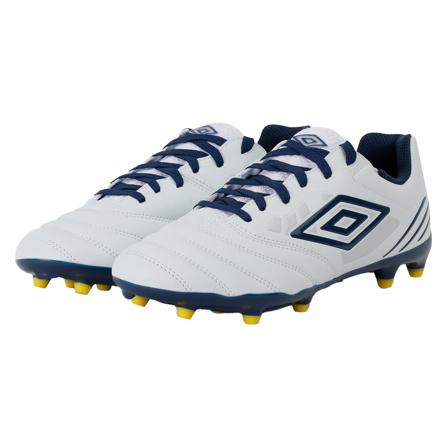 Umbro - Herren Fußball-Stiefel "Tocco IV Club FG" (Weiß/Poseidon/Kräftiges Gelb)