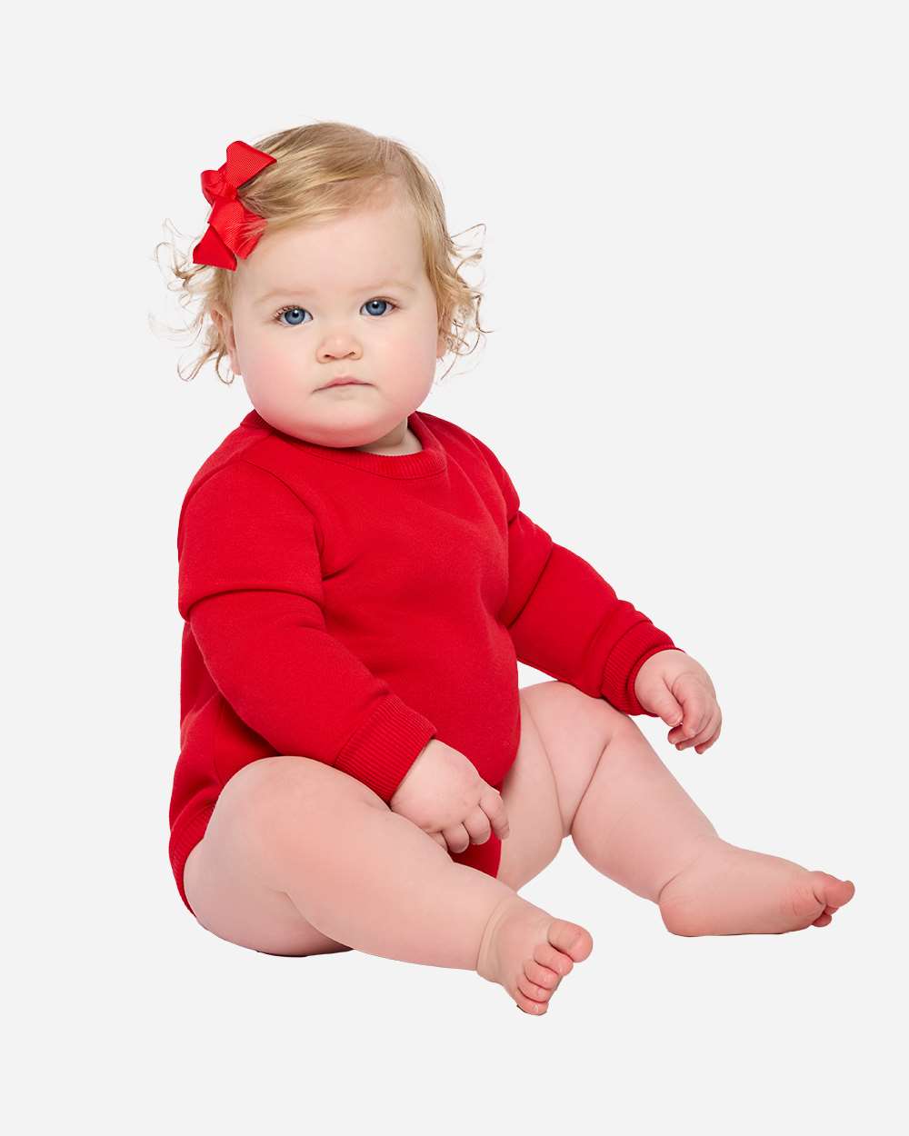 Rabbit Skins 3421 Infant Fleece Bodysuit in Red size Newborn | Cotton/Polyester Blend