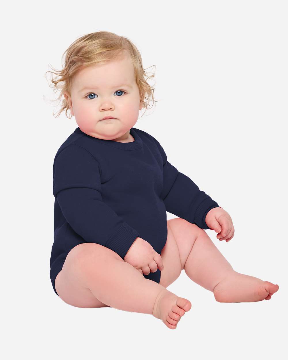 Rabbit Skins 3421 Infant Fleece Bodysuit in Navy Blue size 18M | Cotton/Polyester Blend