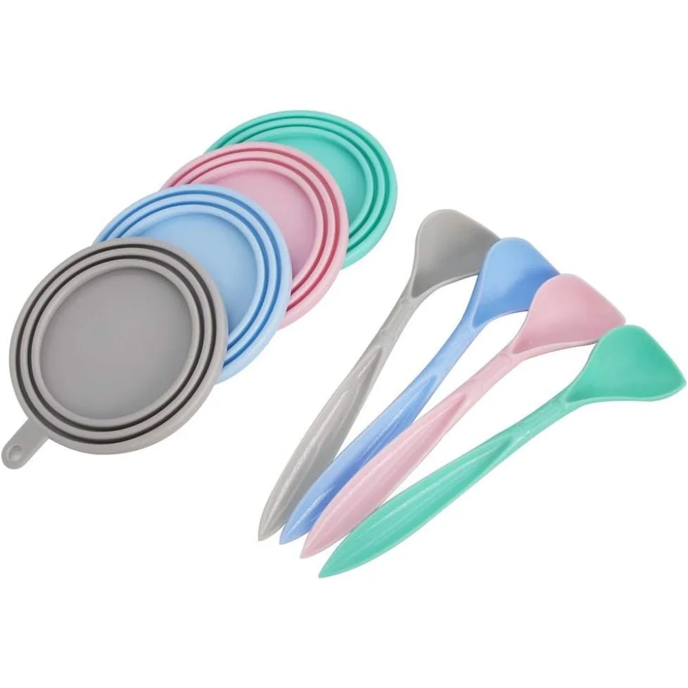 Couvercles de canettes de nourriture pour animaux de compagnie, cuillère en conserve, couvercles universels en Silicone, cuillère de nourriture humide réutilisable pour chat, la plupart des aliments