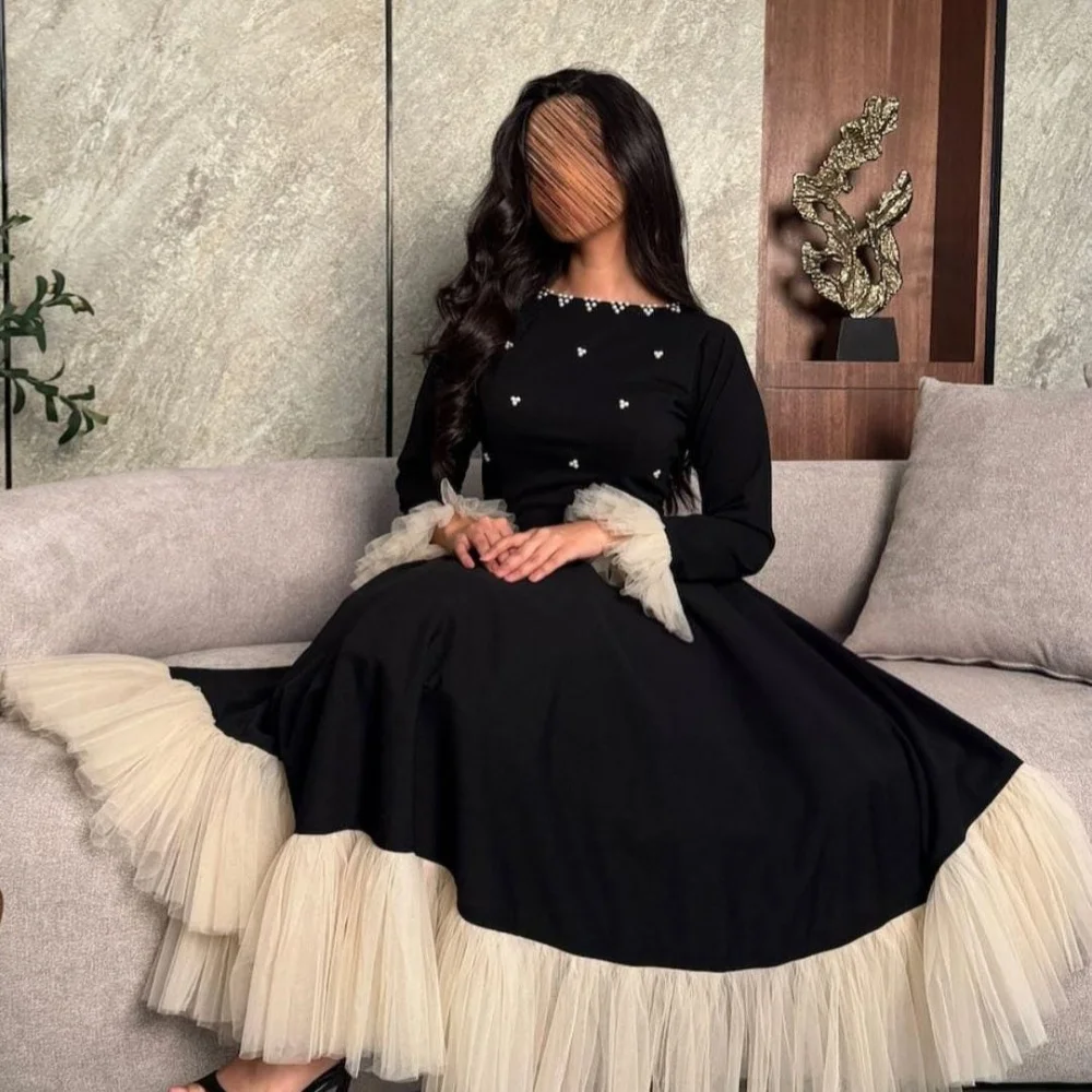 Customized Sizes Available Jersey Pleat Pearl A-line Jewel Midi Dresses Bespoke Occasion Party Exquisite Classic