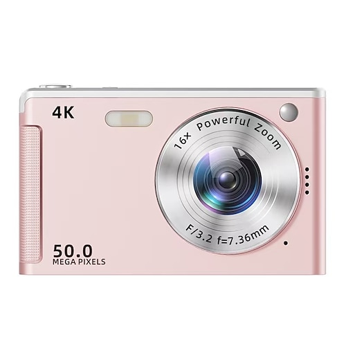 Fotocamera digitale HD 4K per studenti con schermo IPS da 2,8 pollici, design elegante e portatile per scattare foto e registrare video.