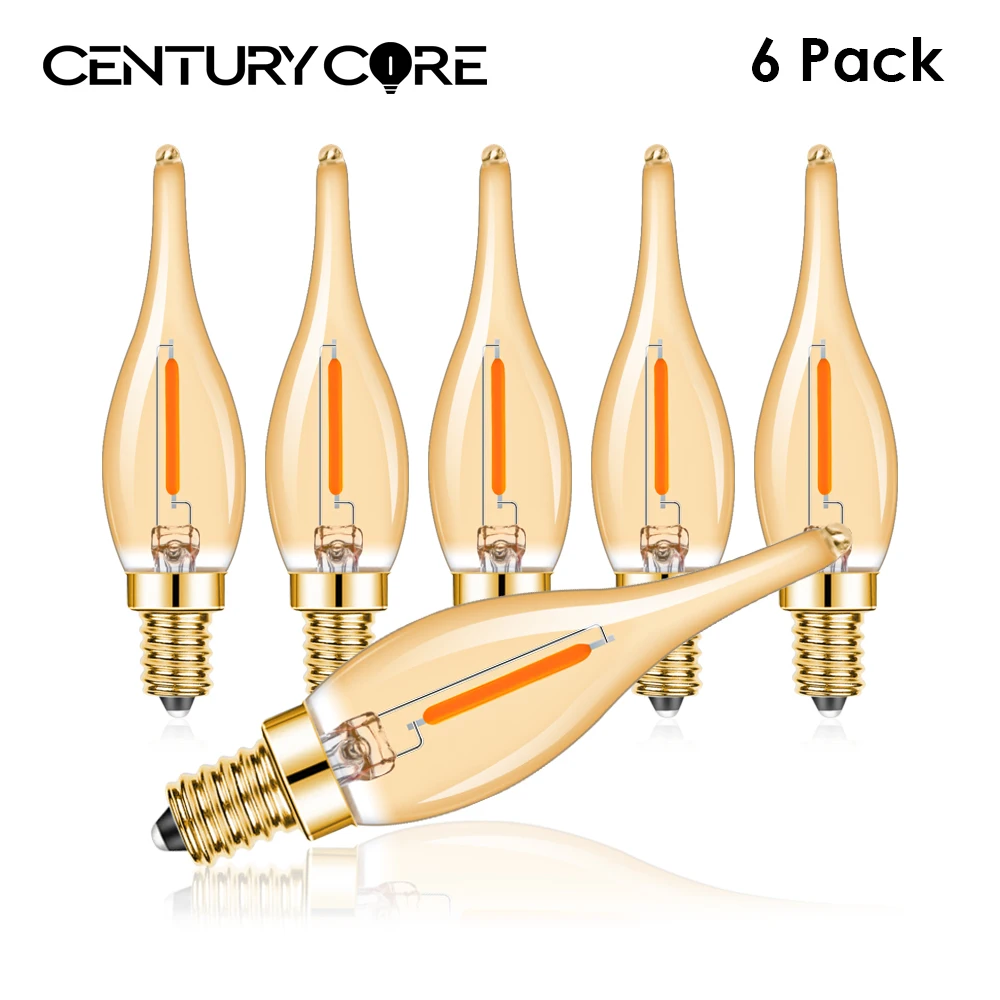 Filament LED Glühbirne e14 220v 1w e12 110v Vintage warmweiß austauschbar Retro für Kronleuchter Kristall lampe Dekoration Wohnzimmer Image