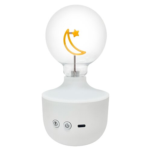 1 pz luce notturna a led a forma di stella lunare g80 lampada da tavolo ricaricabile rgb colore giallo dimmerabile decorazione per la stanza lampada lunare regalo