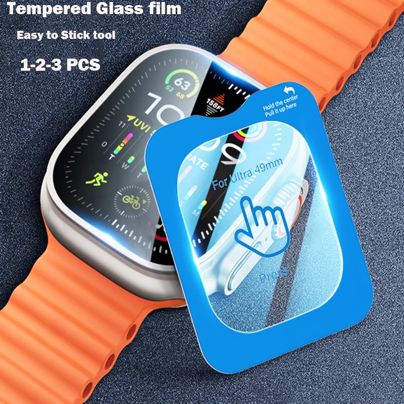 Displayschutzfolie für Apple Watch Ultra 3 49 mm, wasserdicht, automatische Ausrichtung, einfach zu kleben, Werkzeug + gehärtetes Glas, Filmserie Ultra 2-1 Image