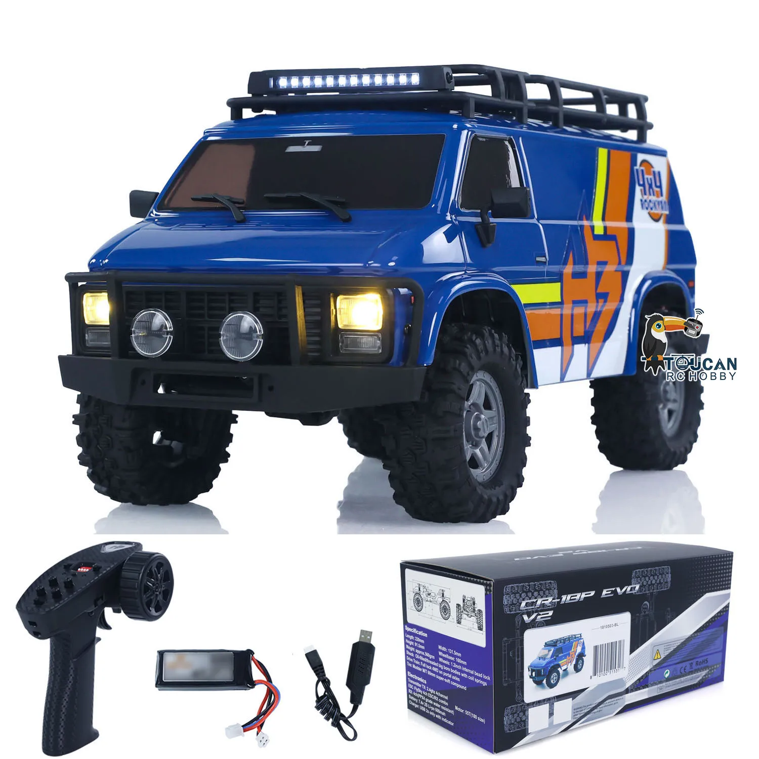 1/18 Hobby Plus CR18P 1810503 4WD RC Rock Crawler 2Gang Elektro-Geländewagen Portalachse FlySky Radio