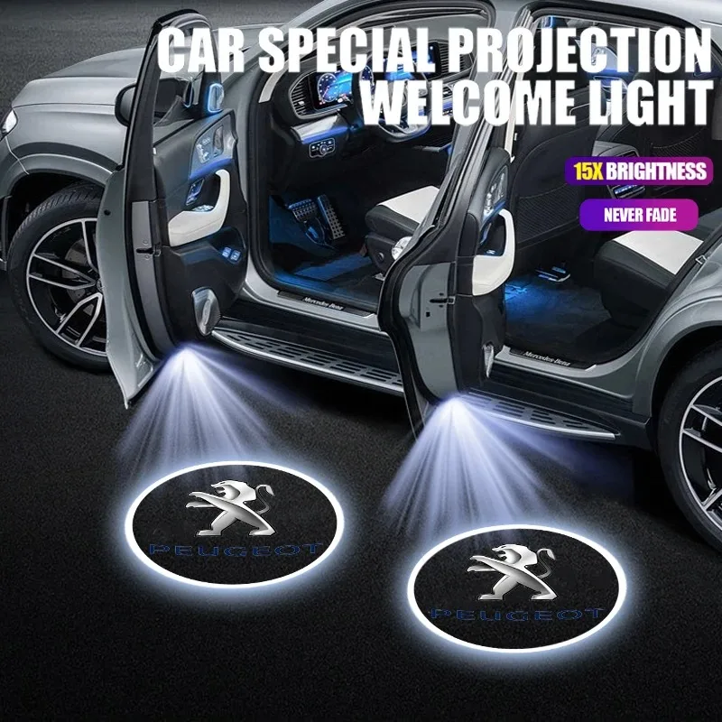 2 pezzi porta auto luce di benvenuto led HD lampada del proiettore luci di cortesia per Peugeot 207 3008 206 208 308 307 407 508 5008 2008 106