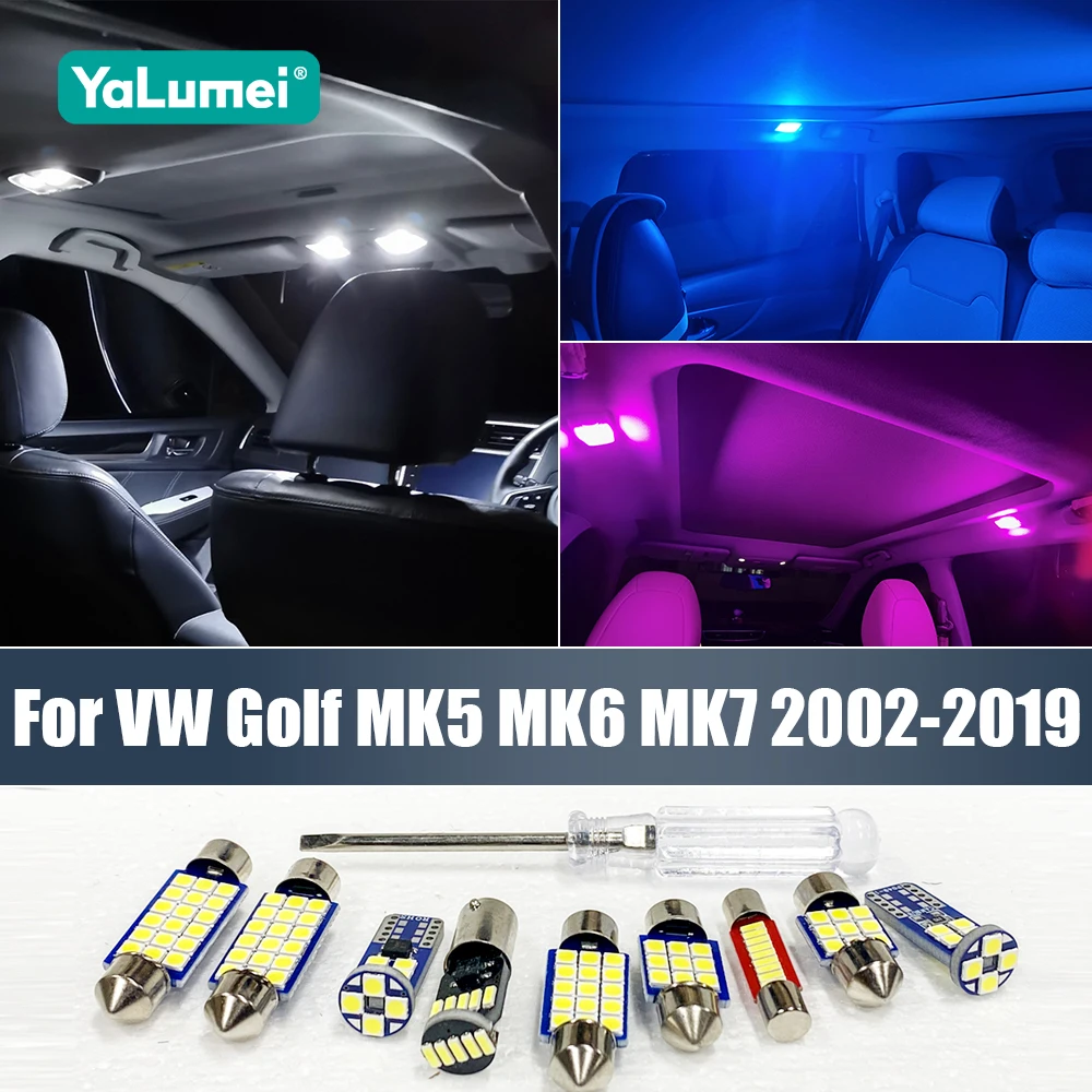 Per Volkswagen VW GOLF 5 6 7 Golf MK5 MK6 MK7 12V LED Canbus 12PCS Interni auto Mappa Cupola Lampade da lettura Tronco Luce Accessori