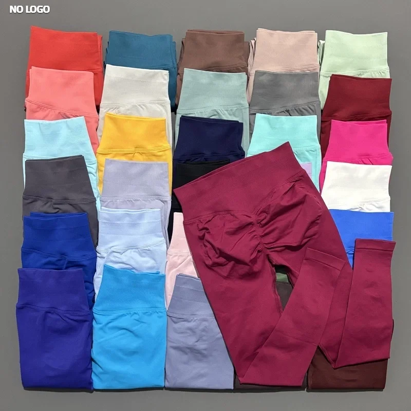 No Logo Women Gym Leggings Seamless Yoga Pants Butt Lifting Workout Tights Fitness Gym Running Compression Sports Leggings
