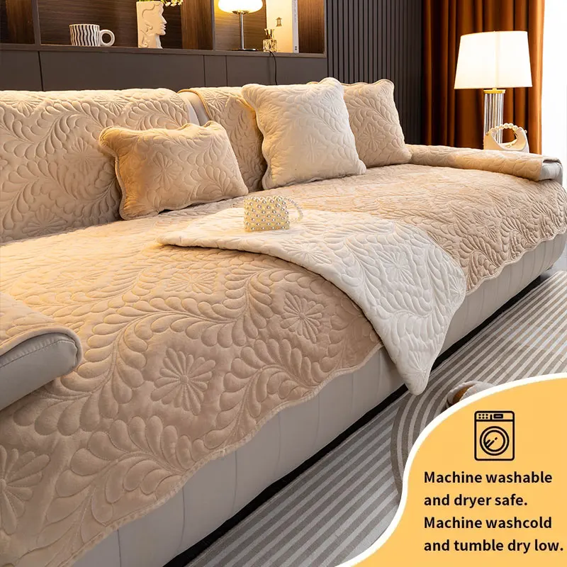 1PC-Milchfleece-Sofakissen, dickes Anti-Rutsch-Kissen aus Winterplüsch, Sofabezug, einfaches Sofakissen Image