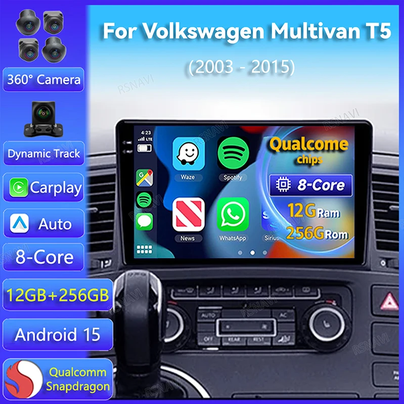 Android 15 Auto Radio Für Volkswagen Multivan T5 2003-2015 Carplay Auto Navigation 2Din DSP Video Player Stereo GPS kopf Einheit Image