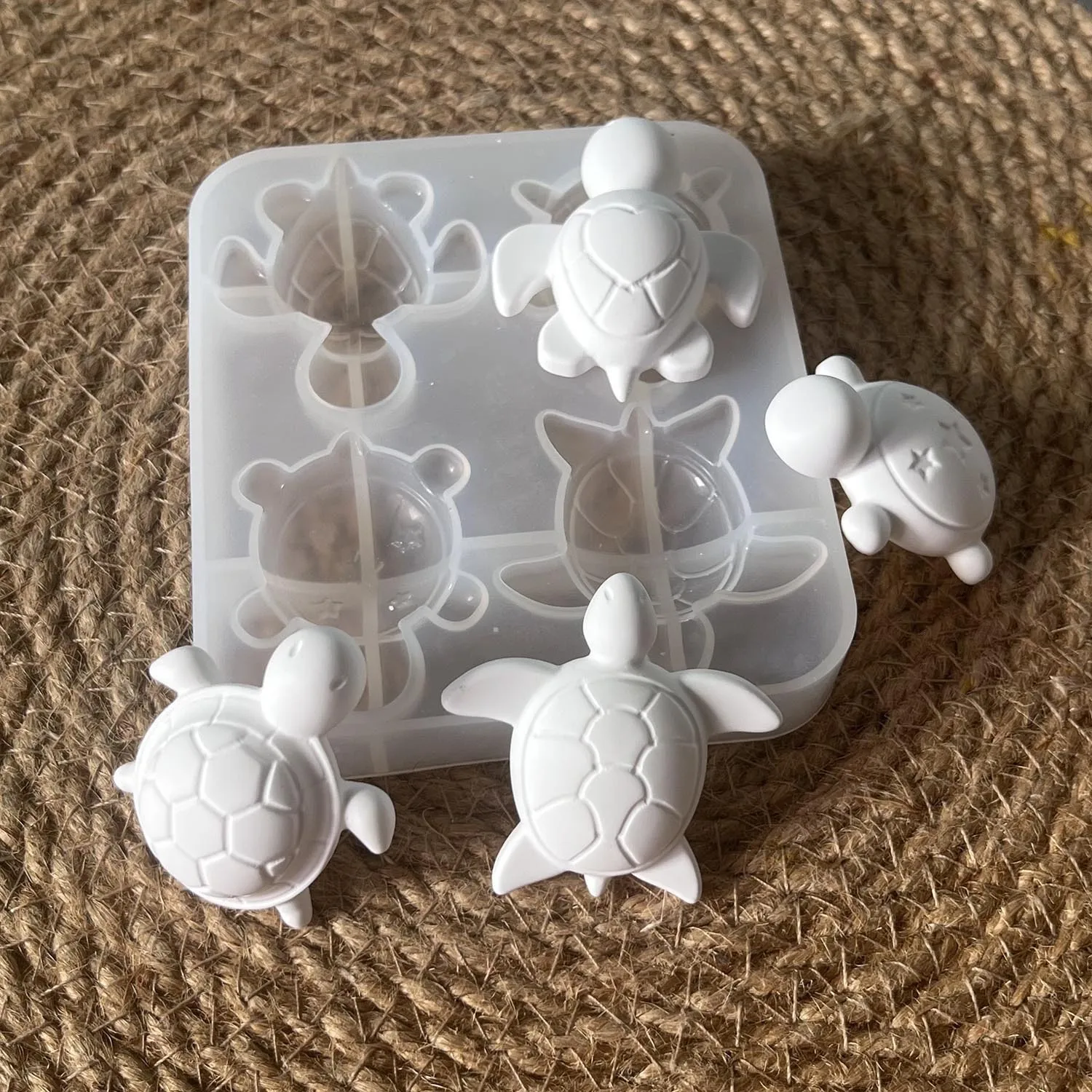 3D Schildkröte Ornament Silikon Form DIY Nette Kleine Schildkröte Tiere Dekoration Form Für Gips Gips Kerze, Der Harz Schmuck Image